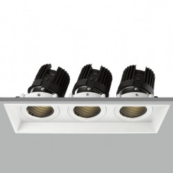 TE VN4048 3x10W Triple Adjustable Tilt Angle Square Recessed LED Downlight