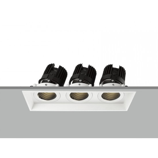 TE VN4048 3x10W Triple Adjustable Tilt Angle Square Recessed LED Downlight