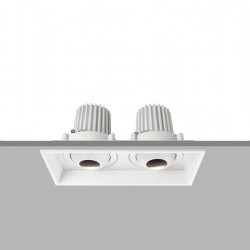 TE VN4188 2x7W Twin Adjustable Tilt Angle Square Recessed  LED Downlight